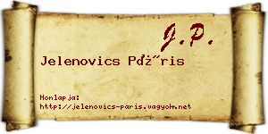 Jelenovics Páris névjegykártya